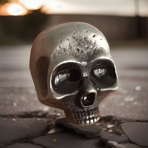 Skull biker rocker pin badge - skull,